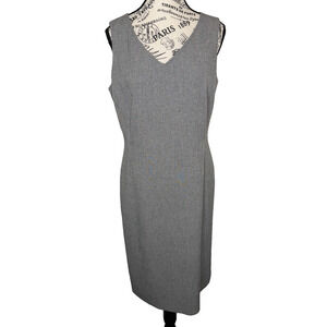 Koret Women’s Sleeveless Dress Gray Size 8 V-Neck Lined Business Career Office
